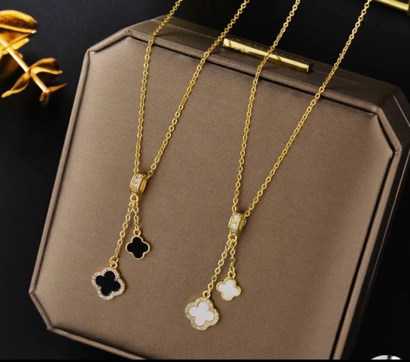 Dual Clover Charm Necklace