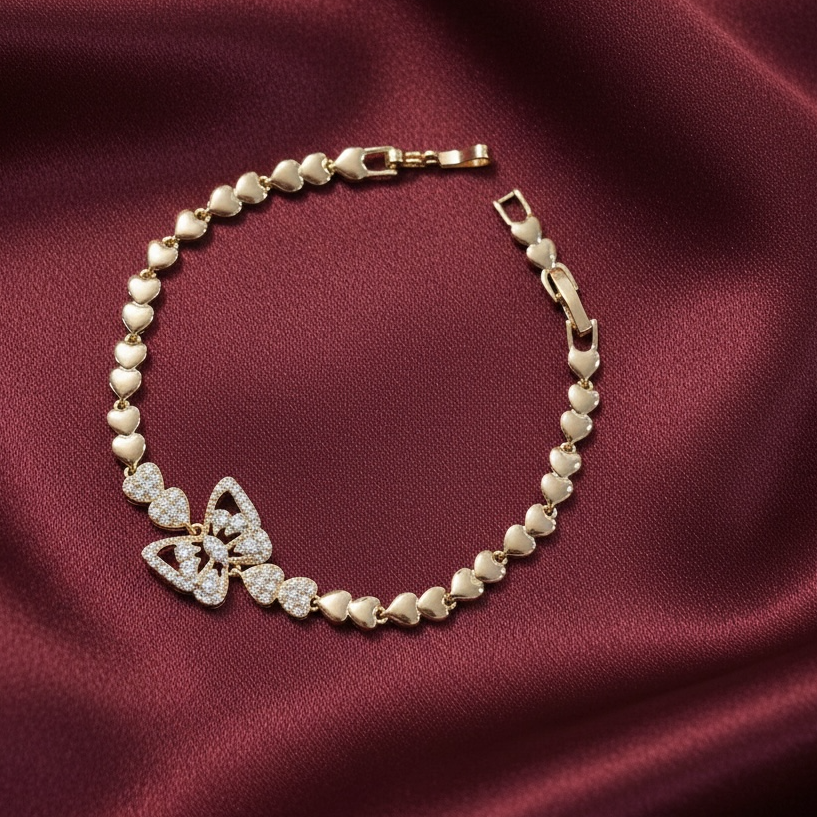 Crystal Butterfly Heart Bracelet