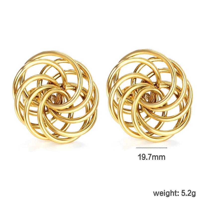 Gold Intertwined Knot Stud Earrings
