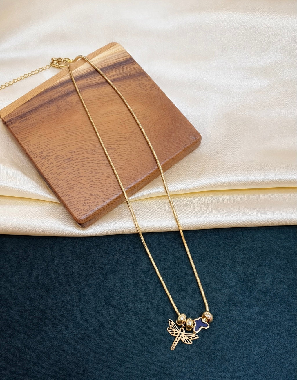 Charms Necklace with black butterfly