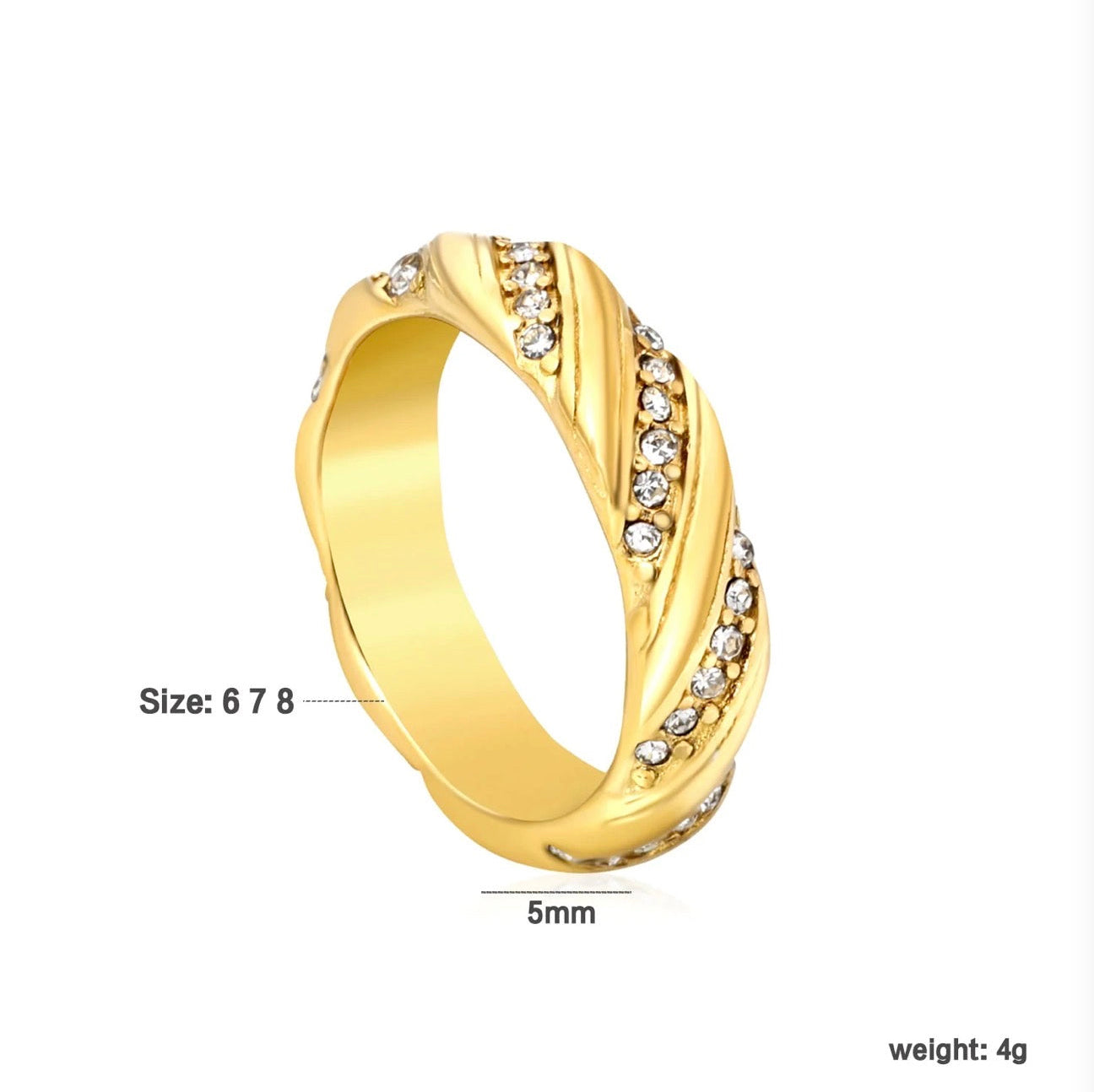 Aurora Crystal Band Ring