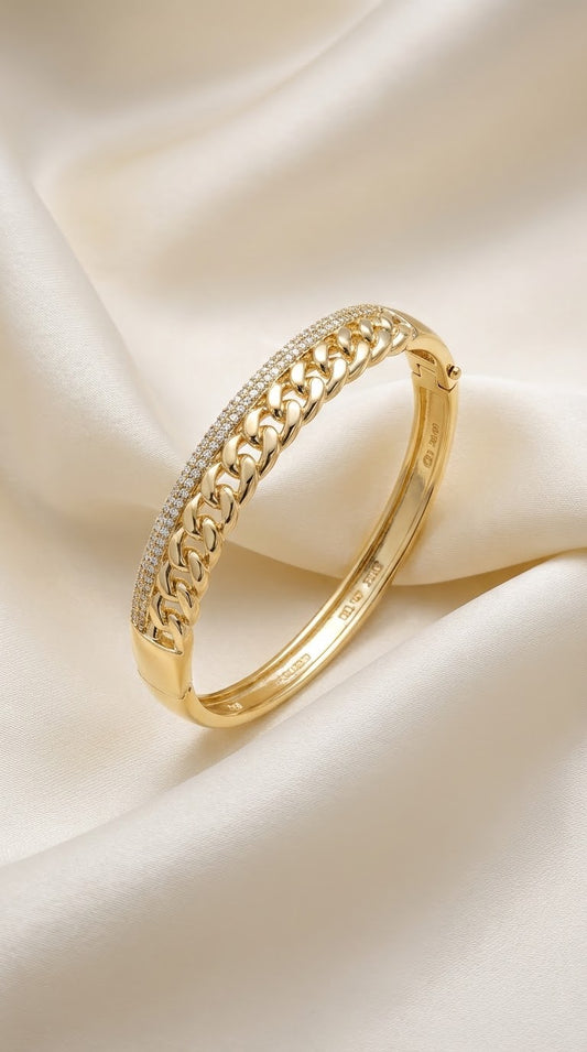 Elegant Stainless Steel Bracelet with Zircon
