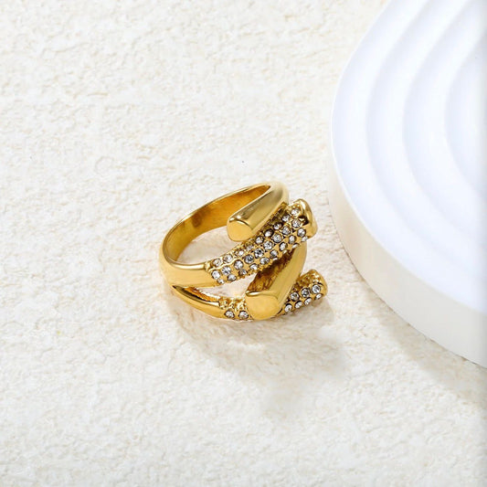 Crystal Geometric Cocktail Ring