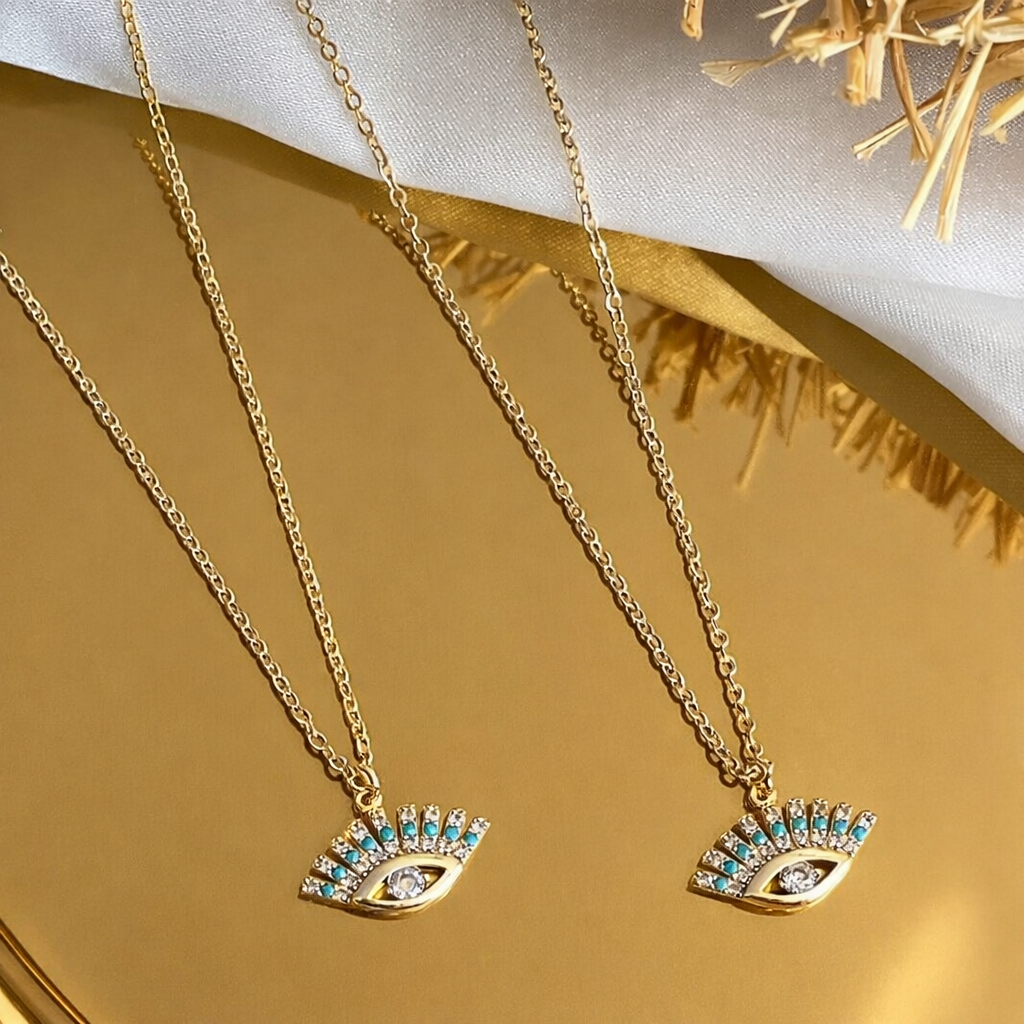 Gold Evil Eye Pendant Necklace