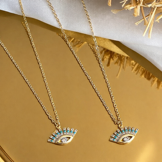 Gold Evil Eye Pendant Necklace