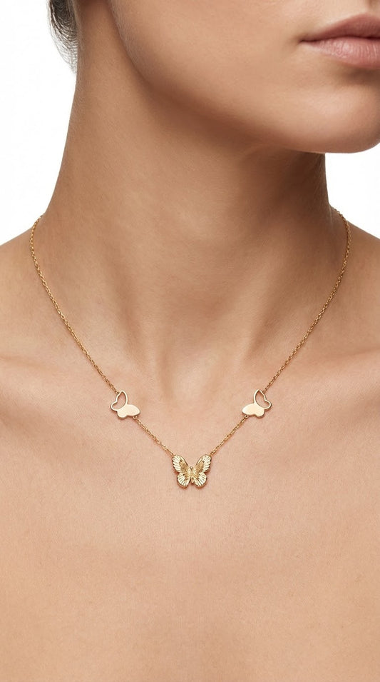 Triple Butterfly Necklace