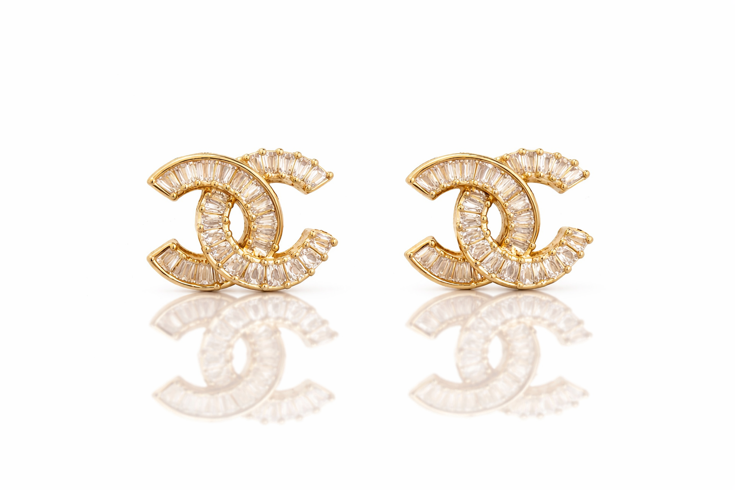 Gold Intertwined Crystal Studs