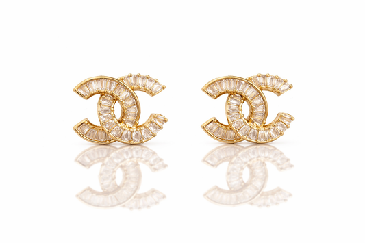 Gold Intertwined Crystal Studs