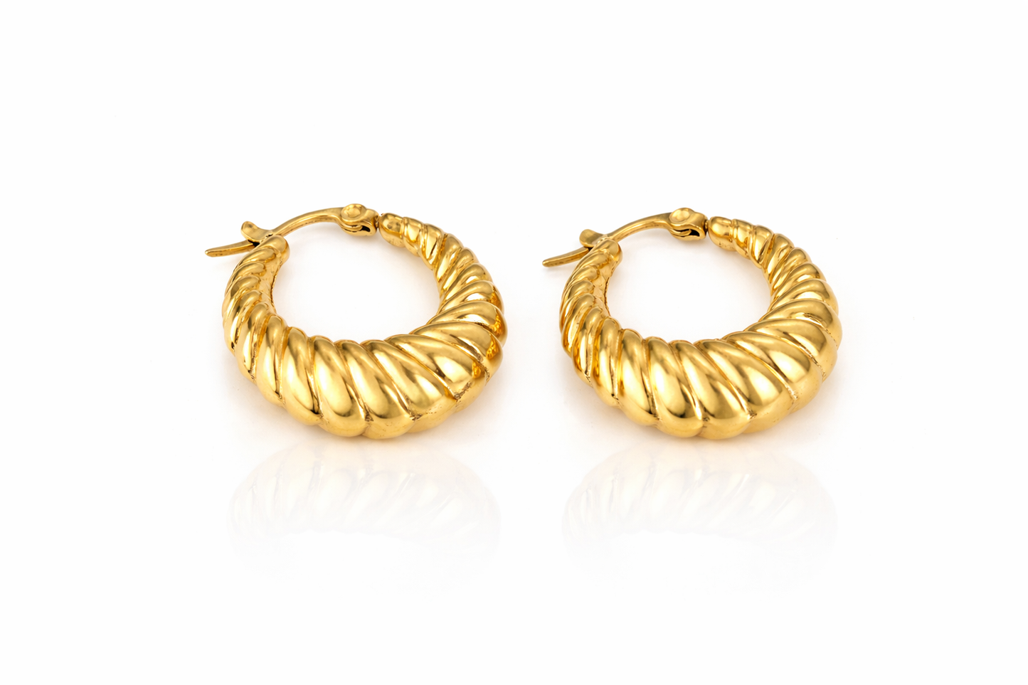 Chunky Gold Rope Hoop Earrings