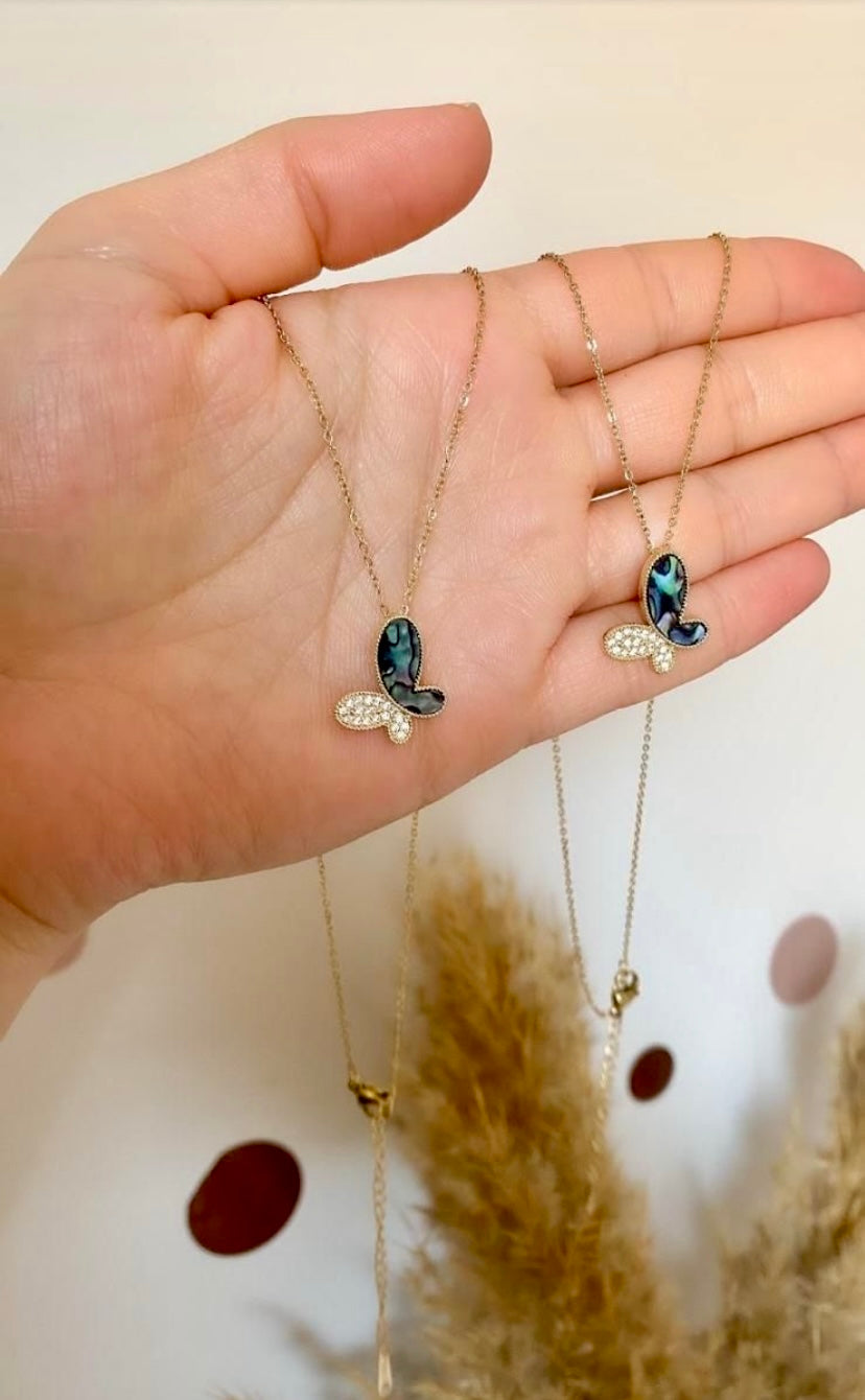 Blue Wing Butterfly Necklace