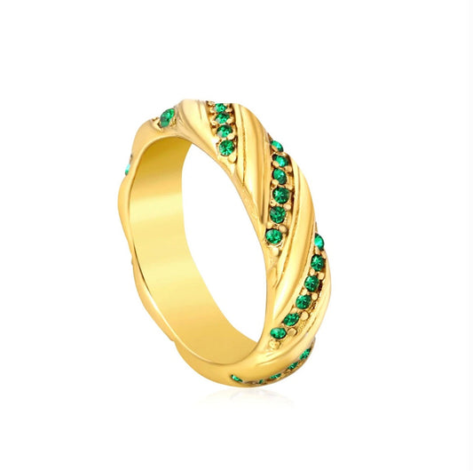 Aurora Crystal Band Ring