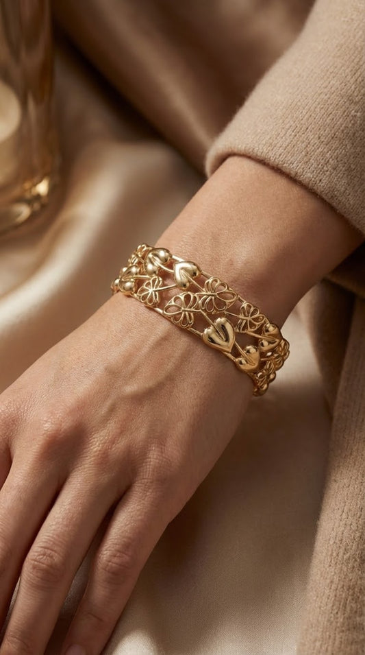 Openwork Floral Bracelet