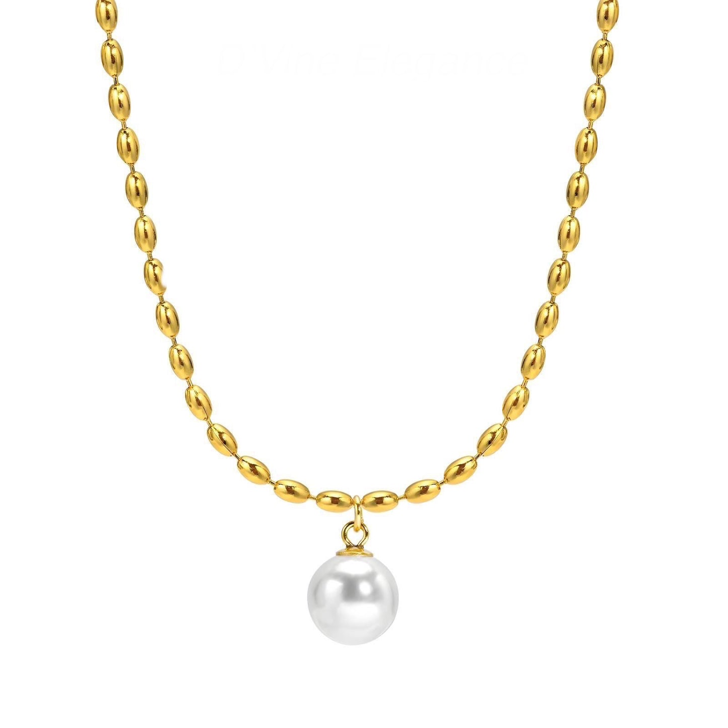 Minimal Gold Pearl Drop Necklace