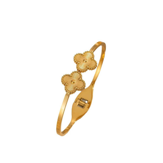 Double Gold Clover Bracelet