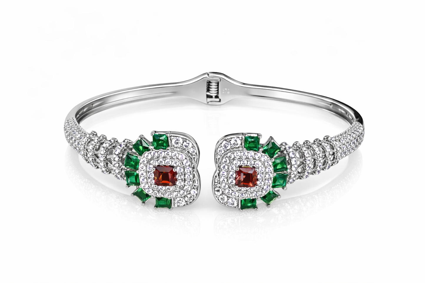 Emerald and Ruby Statement Bracelet