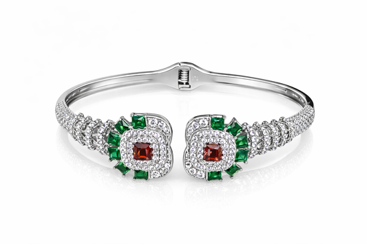 Emerald and Ruby Statement Bracelet
