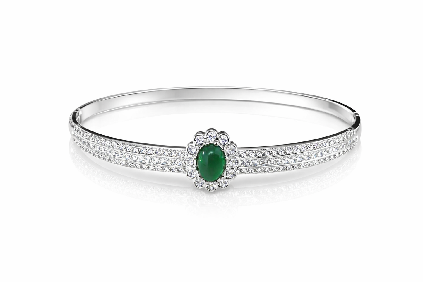 Emerald-Look Oval Bracelet
