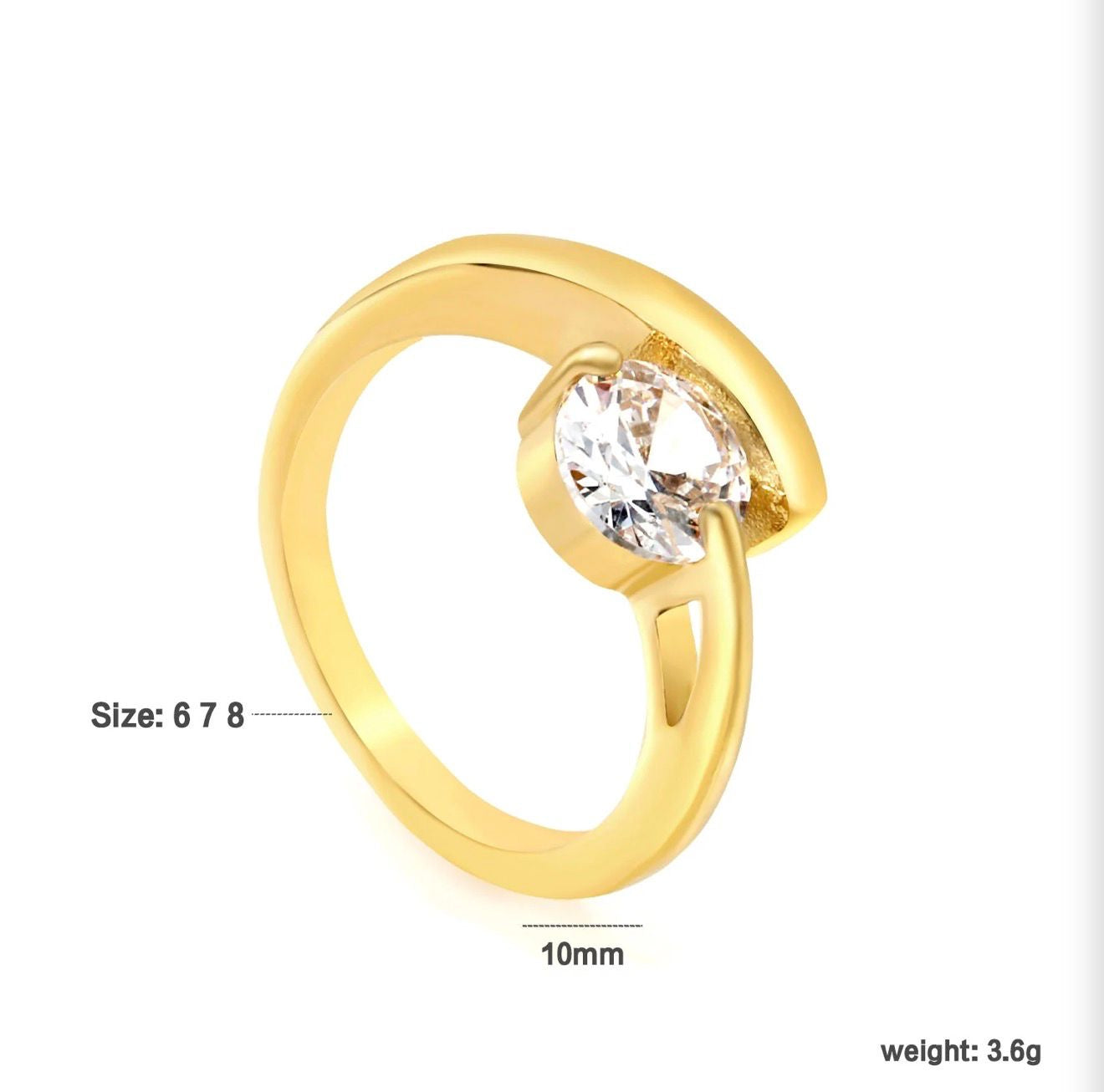 Round CZ Stone Ring