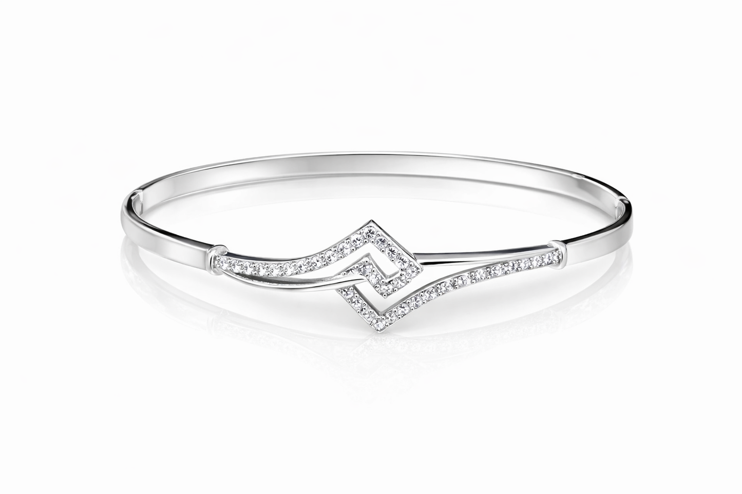 Geometric Zigzag Hinged Bangle