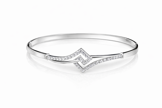 Geometric Zigzag Hinged Bangle