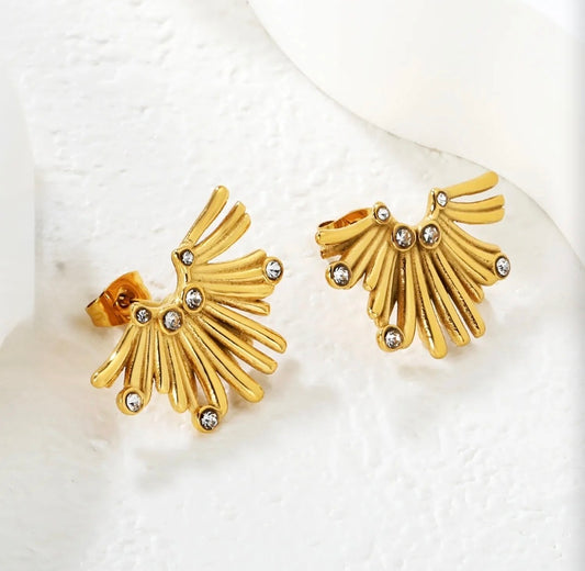 Gilded Fan Studs