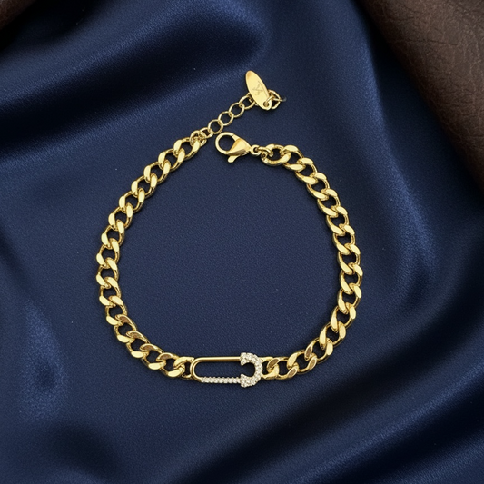 Safety Pin Chain Bracelet