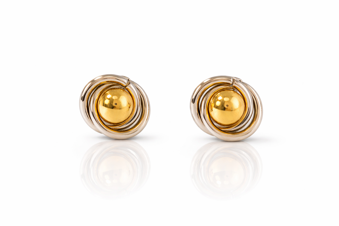 Two-Tone Twisted Knot Stud Earrings