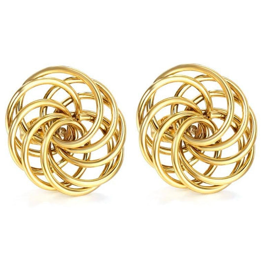 Gold Intertwined Knot Stud Earrings