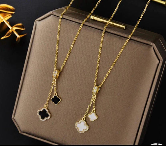 Dual Clover Charm Necklace