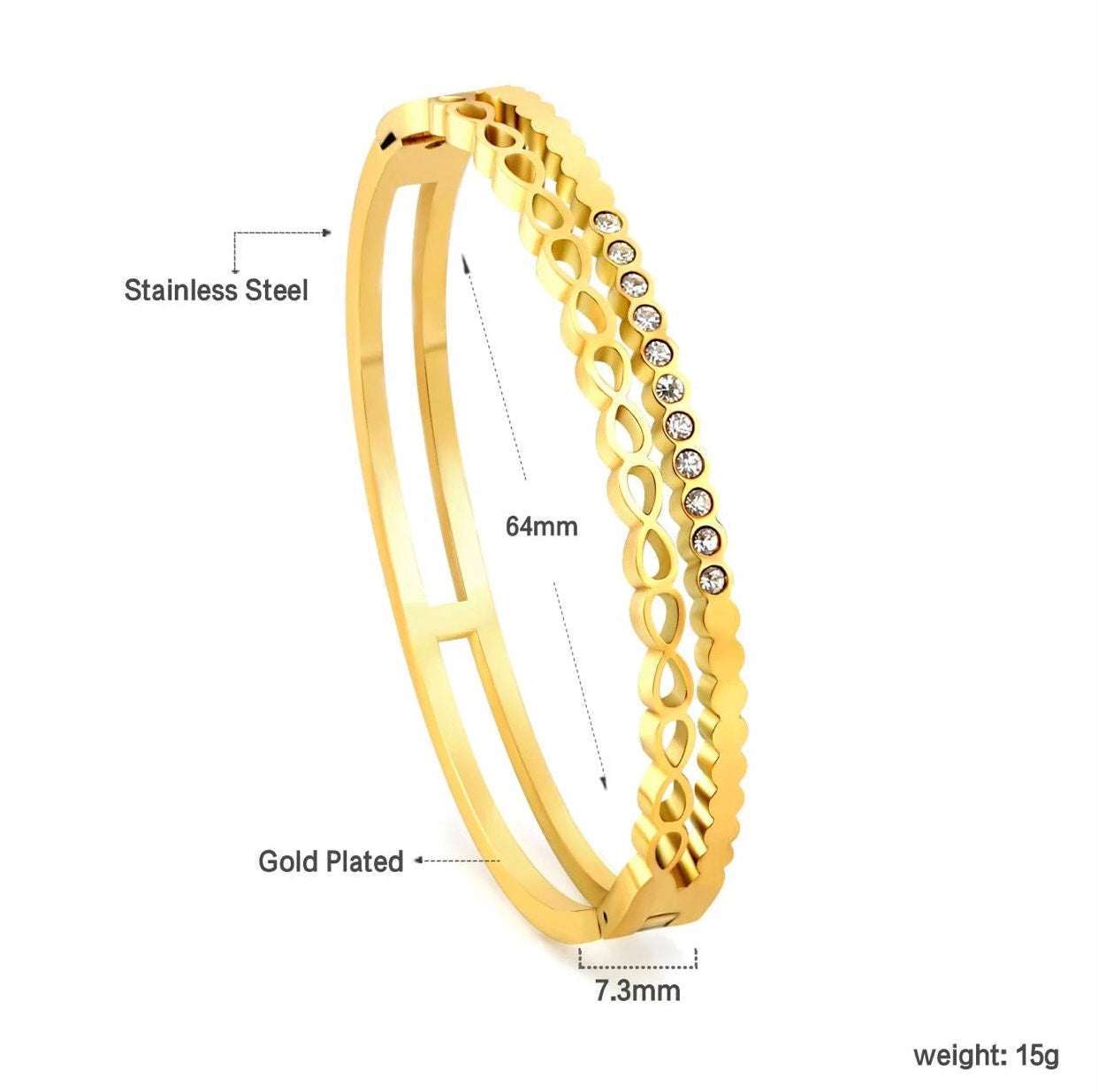 Infinity Crystal Bangle