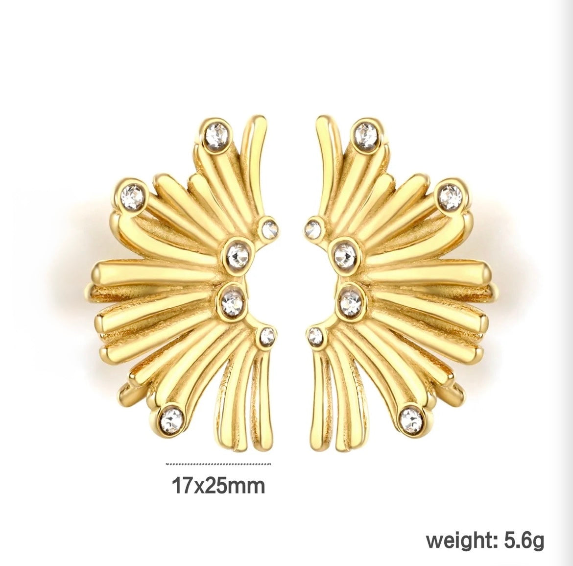 Gilded Fan Studs