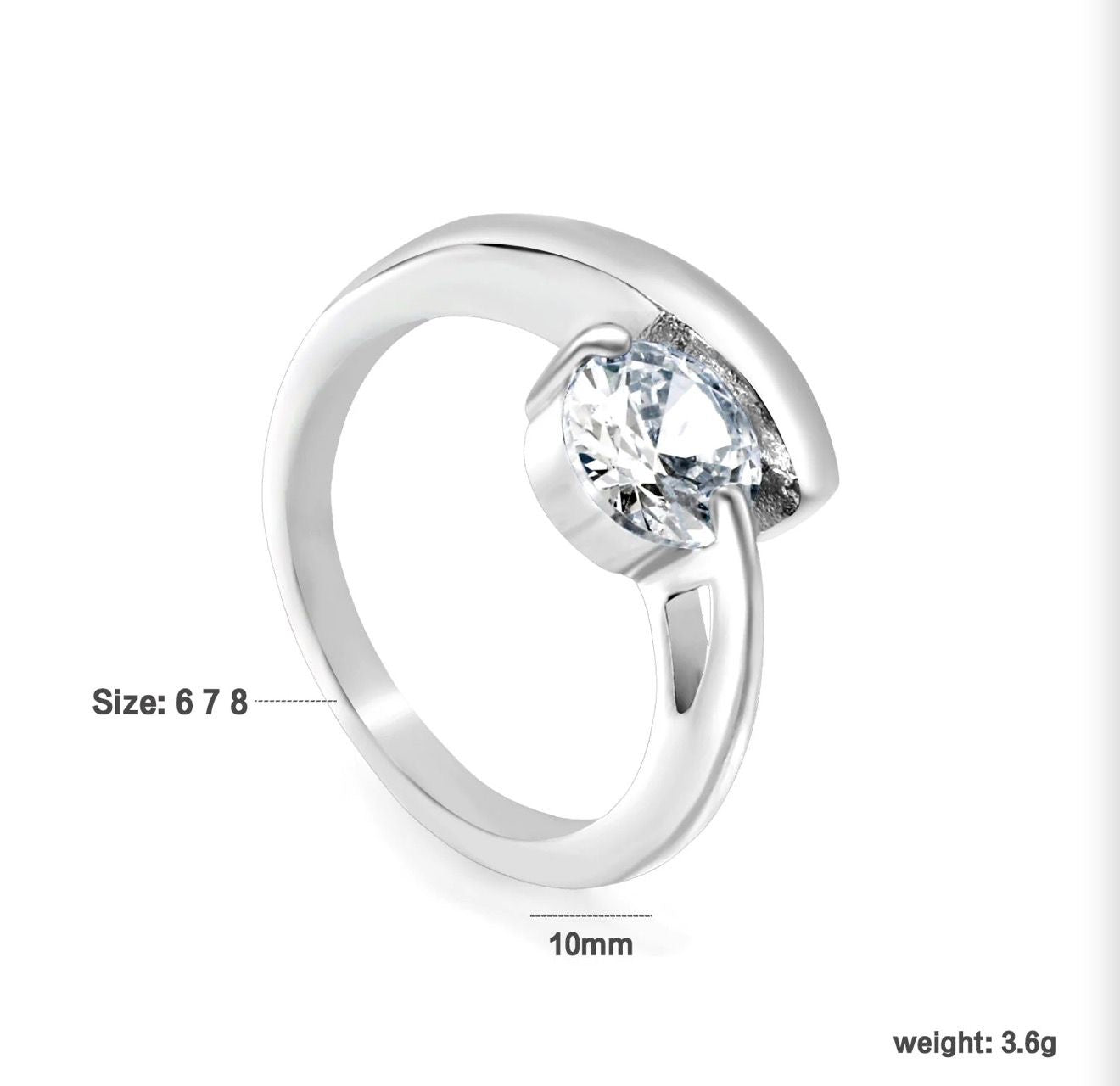 Round CZ Stone Ring