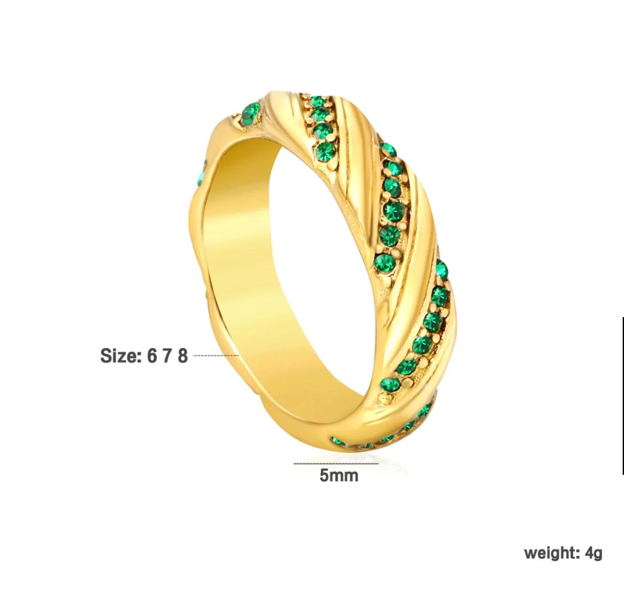Aurora Crystal Band Ring