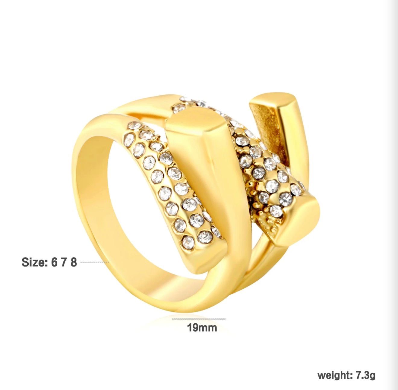 Crystal Geometric Cocktail Ring