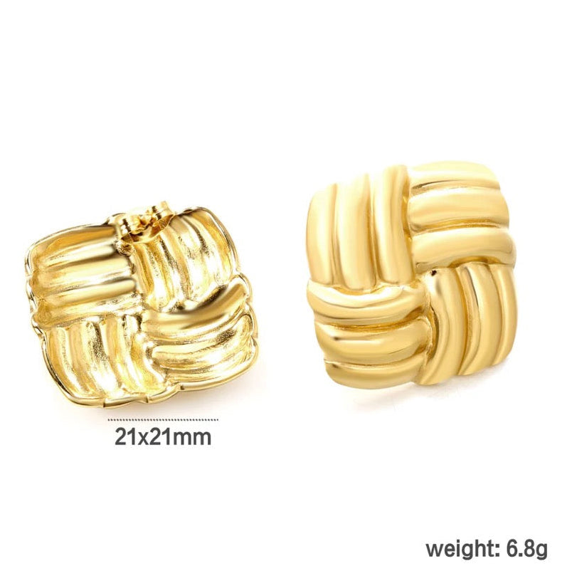 Square Knitted Earrings
