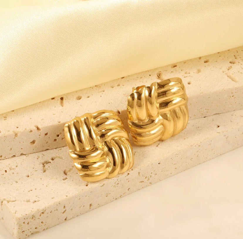 Square Knitted Earrings