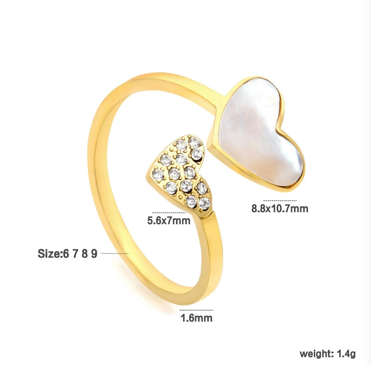 Mother Of Pearl Heart Ring